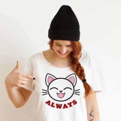 Personalized t-shirt white for women always smile