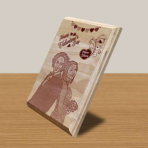Personalized Wooden Photo Art Frame | Wooden Gifts | Happy Valentine's Day Design 14 - Image 3